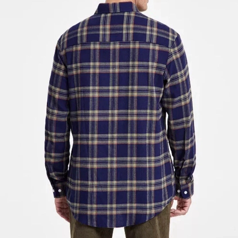 Club Room Men’s Reg. Fit Plaid Flannel Button Down Shirt Blue Green 2XL XXL NWT - Image 2 of 3