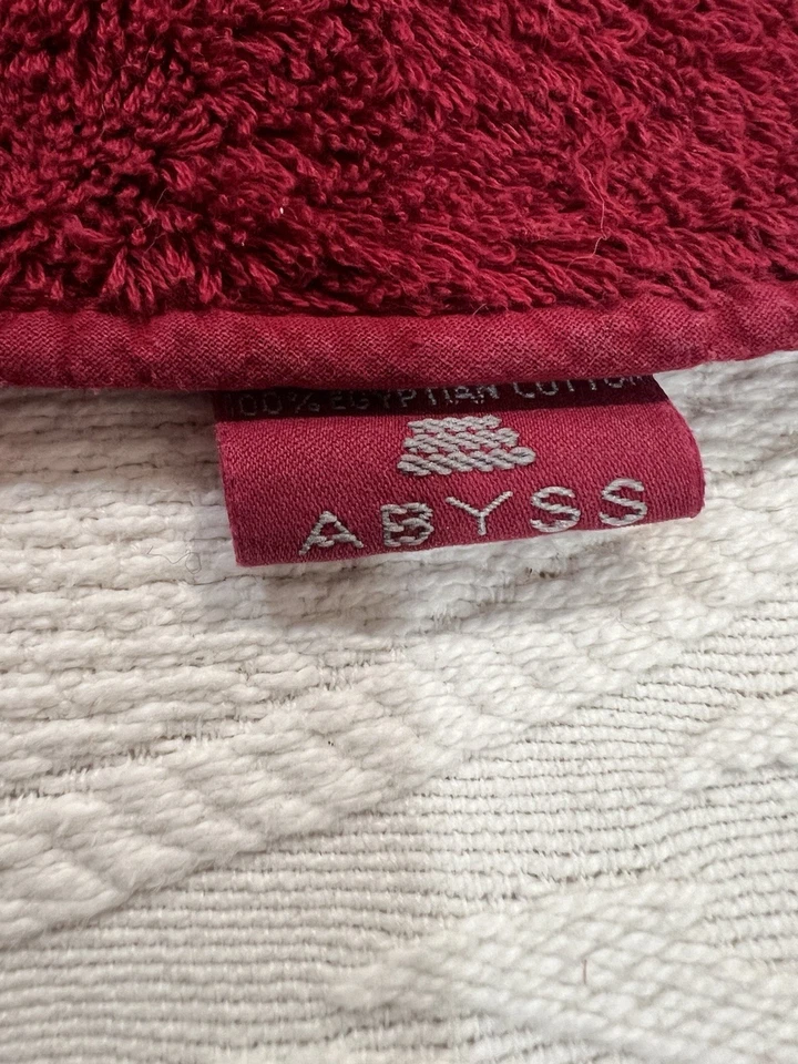 Juego de 2 alfombrillas de baño Abyss 100 % algodón vino tinto 30′′ x 16′′ calidad spa de lujo Foto 4 de 4