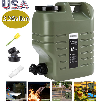3 Gallon Water Jug, Portable Camping Water Jug Dispenser with Spigot,for Hiking