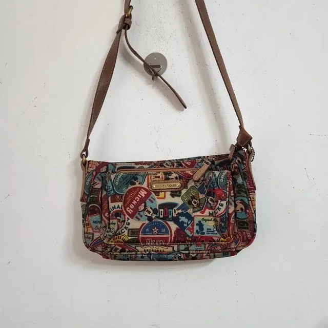 Vintage Mickey Mouse Pattern Crossbody Bag
