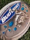 🔥 Rare Vintage Bud Light Rodeo Cowboy Metal Beer Tin Tacker Bar Sign
