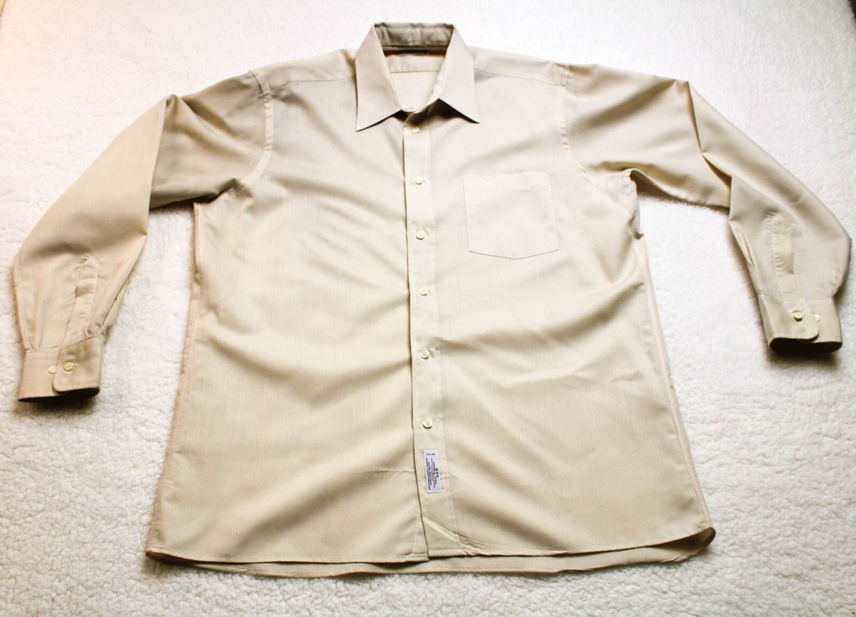 Christian Dior WPL125 Button Down Shirt Men's 16.5 34 - 35 Tan