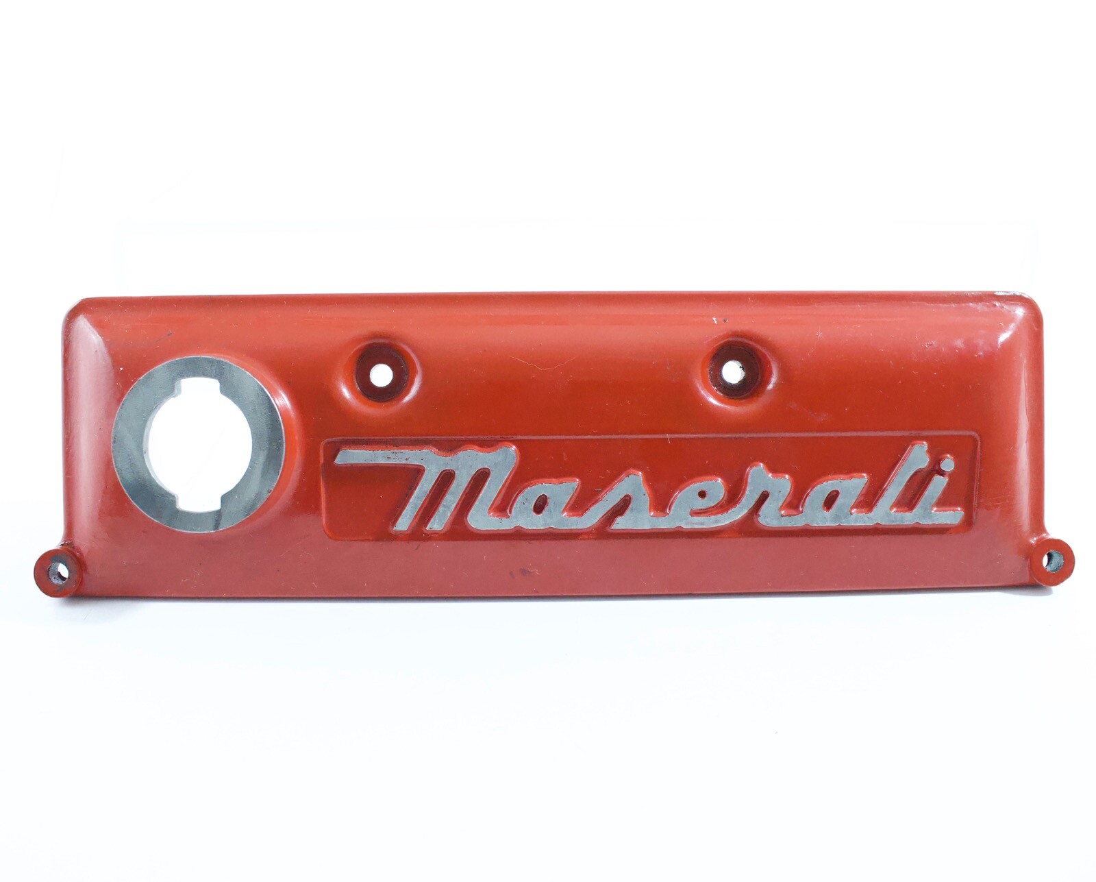Vintage Maserati Valve Cover ORIGINAL Red Metal 12.5” OEM Biturbo Karif M1