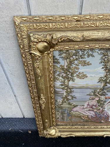 66171 Antique Victorian Picture Frame with Tapestry - Picture 2 of 9