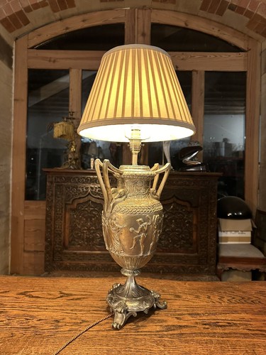 Antique 19th Century Silvered Bronze Urn Table Lamp, Neo Classical, Barbedienne - Picture 2 of 21