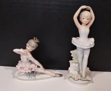 2 VINTAGE Porcelain BALLERINAS  BALLET ..Lefton (Bisque) & ArtMark 