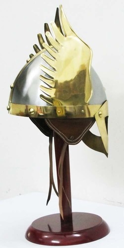 Mittelalter Maske Wikingerhelm Replik Rüstung Kriegerhelm mit Holzständer Geschenk - Bild 5 von 5