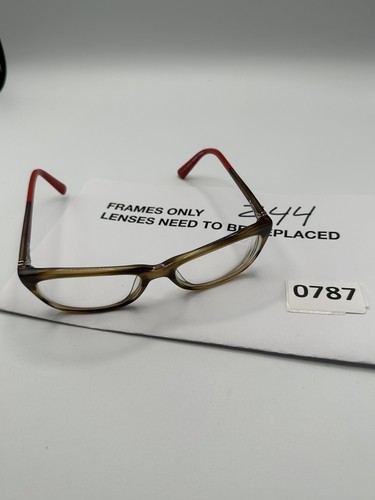 Replay 28 25669688 RY098VO7 Full Rim Eyeglass Frames Only Brown/Red 53 17 135