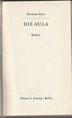 Die Aula, Roman von Hermann Kant