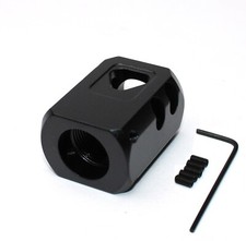 Black Anodized Aluminum 9/16''x24 TPI Muzzle Brake Compensator For .40Cal