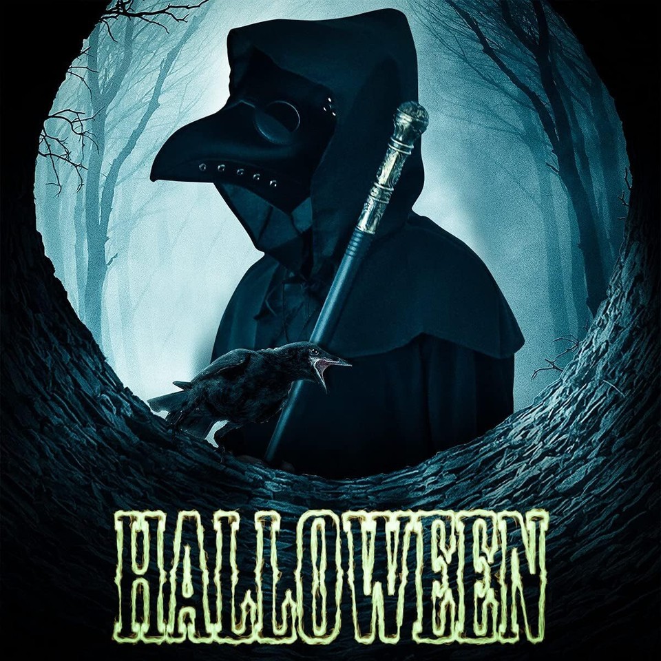 Plague Bird Doctor Mask PU Leather Long Nose Beak Mask with Cloak FREE