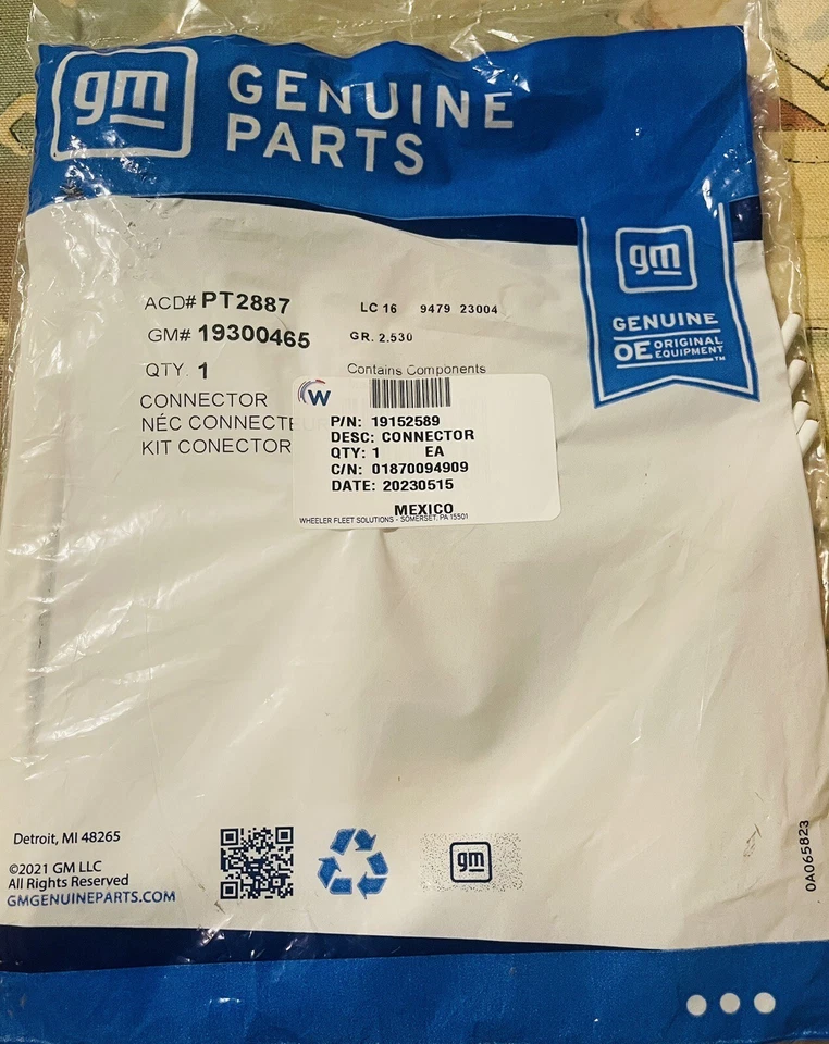 Fuel Sender Connector ACDelco GM Original Equipment PT2887 19300465 19152589 - Image 2 of 2