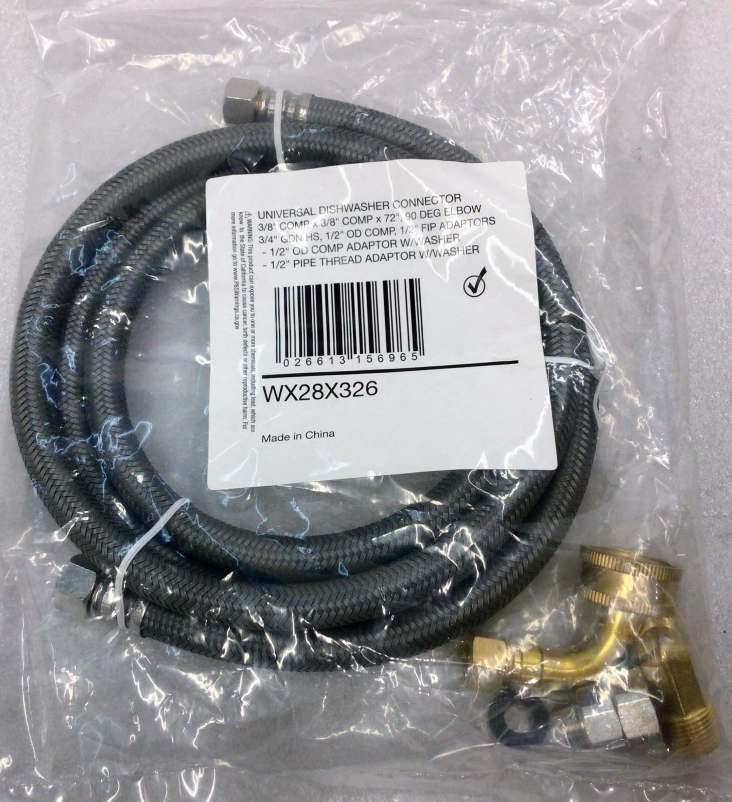 GE Appliances Part Number WX28X326 Universal 6' Dishwasher Connector
