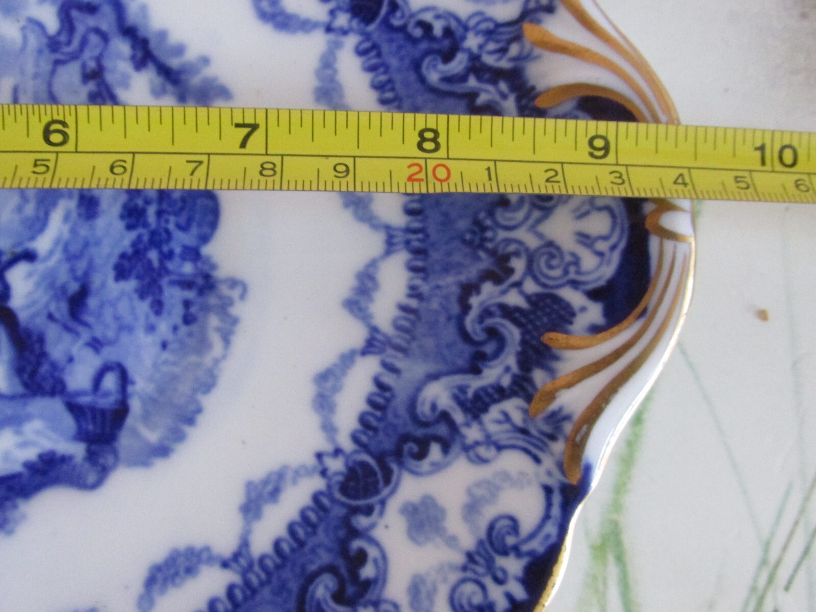 Antique Blue & white vintage plate by Royal Doulton courting couple