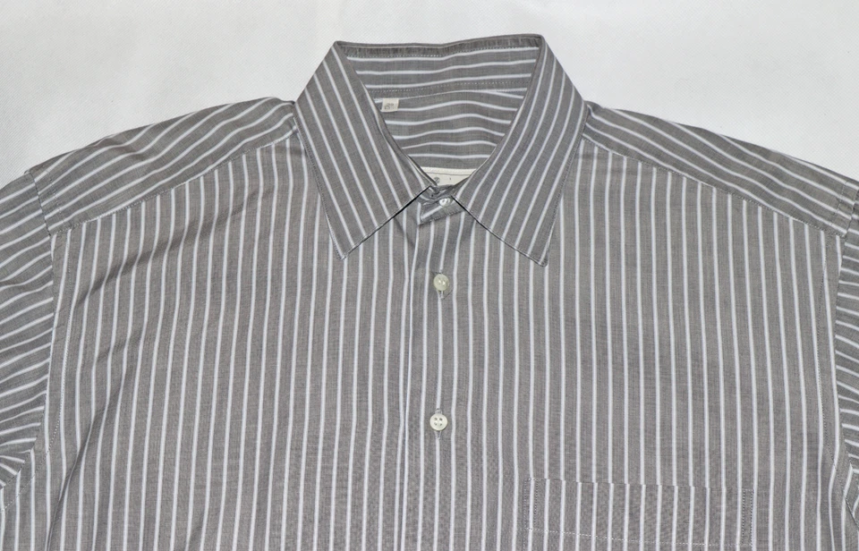 Camisa Ermenegildo Zegna Para Hombre Manga Larga Botón Frontal Rayas Talla 39-15 1/2 Foto 4 de 4