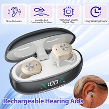 Digital Sound Amplifiers Severe Olders Loss Invisible ITE Rechargeable Pair