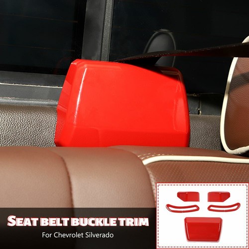 Car Seat Belt Buckle Cover Trim Bezels For Chevy Silverado GMC Sierra