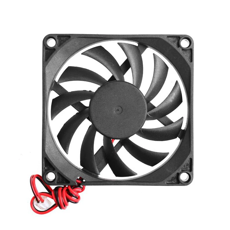 AVE Ventola 80mm 80x80x10 12V 0,15A DC Air Fan Raffreddamento 2 Fili (+/-) 8cm - Immagine 2 di 2