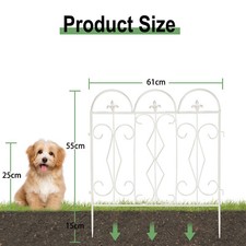 Image of 5x/10ft Decorative Garden Fence Retro Grass Border Metal Fencing Section Edging