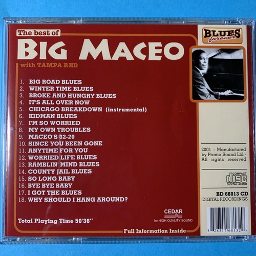 Big Maceo - Best of CD w/ Tampa Red - Disc VG+/Inserts VG - See Desc. - 18 Trcks - Picture 2 of 5