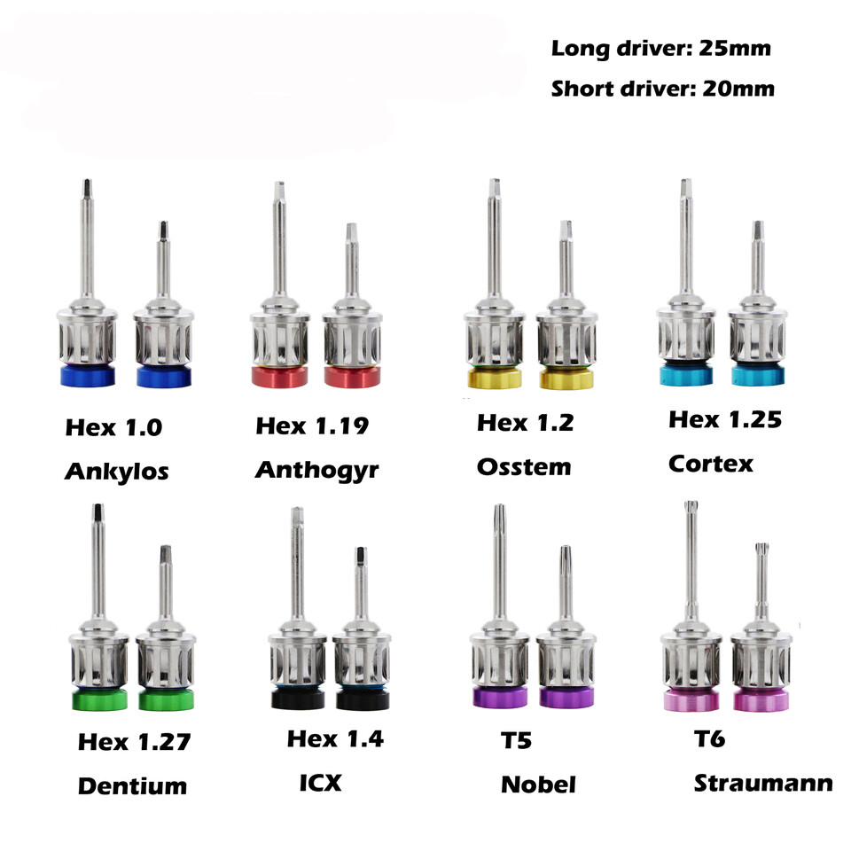 Dental Implant Abutment Hand Driver Hex Screwdriver Stainless Long
