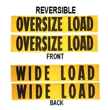 4 Pack 18"x84" Reversible Wide / Oversize Load Banner Sign w/ Grommets & Rope