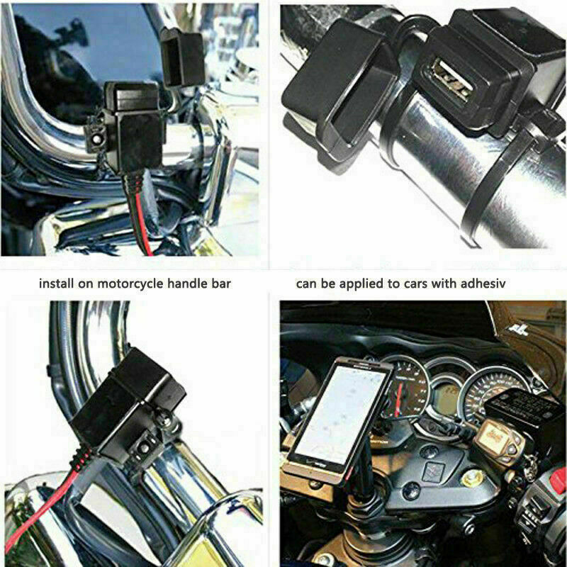Adaptateur USB Moto SAE - Prise étanche 5V 2.1A Pour GPS Et Smartphones - 36cm