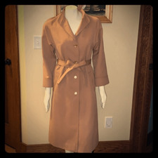 Vintage Forecaster of Boston tan button down trench coat Women s Size Small