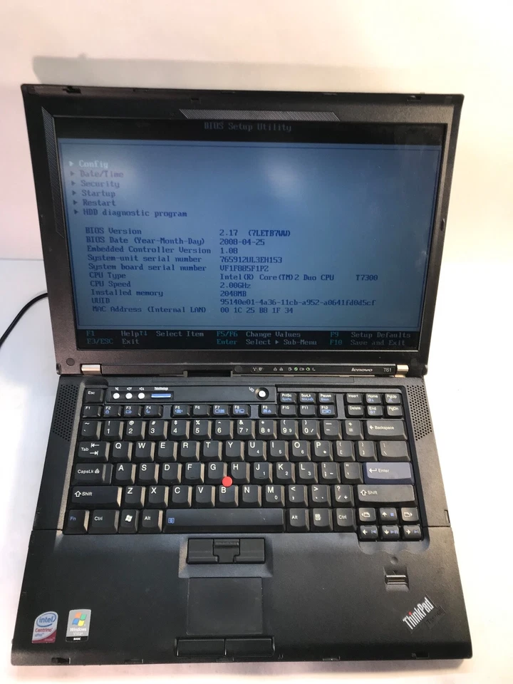 LOT OF 2 Lenovo ThinkPad T61 14" Intel Core 2 Duo T7300  2GB RAM -BOOT BIOS- MZ - Image 2 of 4