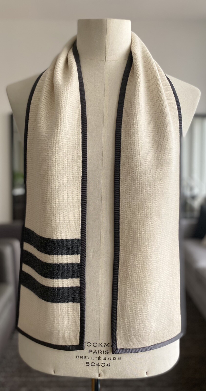 Authentic Vintage Thom Browne Cashmere Scarf -Rare 3 Bar Design image 7