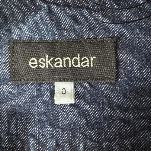 Eskandar Achkan Jacket Coat Blouse Womens Size 0 Blue Denim 100% Cotton NWT - Picture 9 of 17