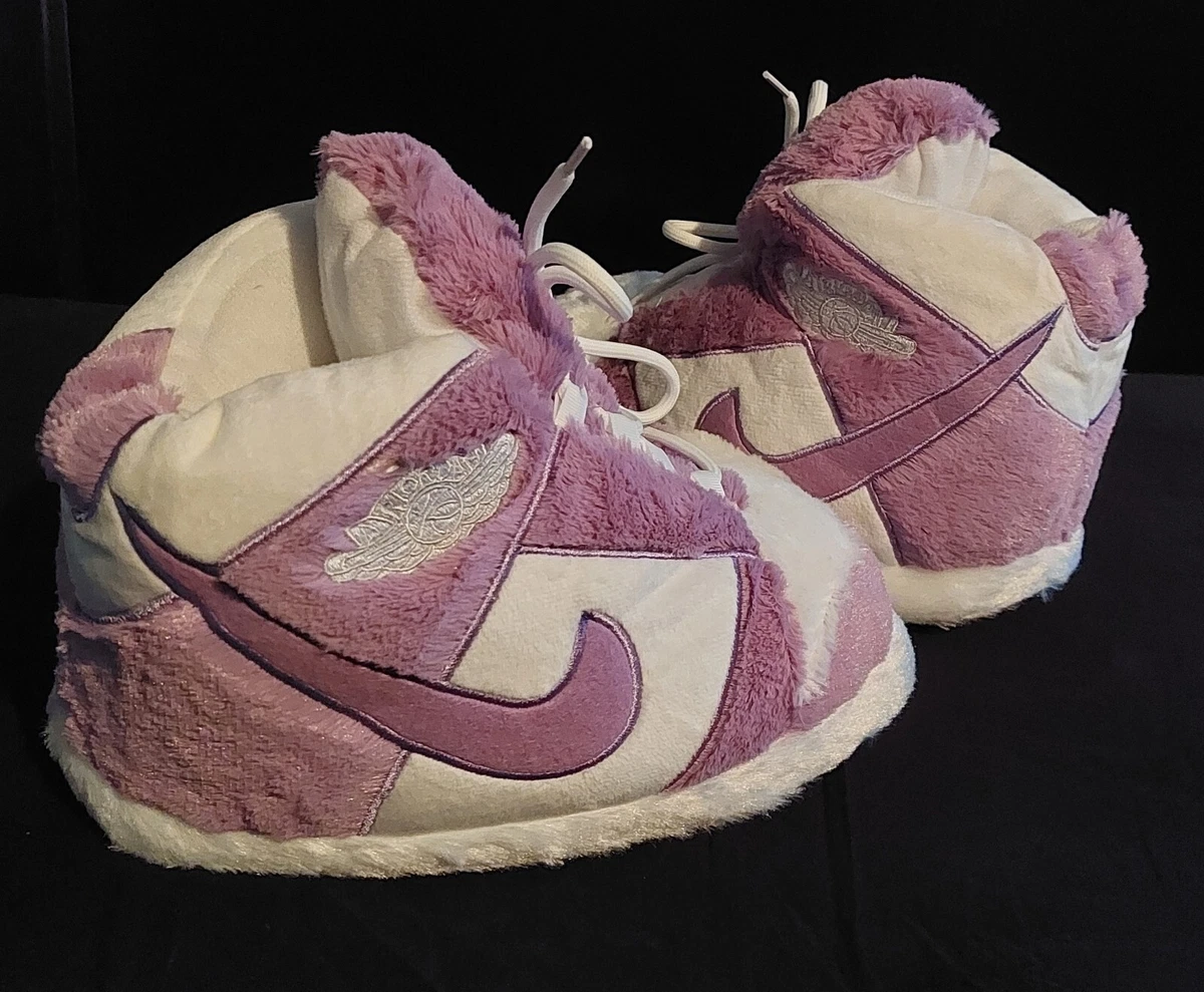 Sneaker Slippers plush White/L. Purple Jordan 1u0026#039;s | eBay