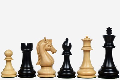 The Candidates Series Staunton Chess Pieces in Ebony / Box Wood - 3.75