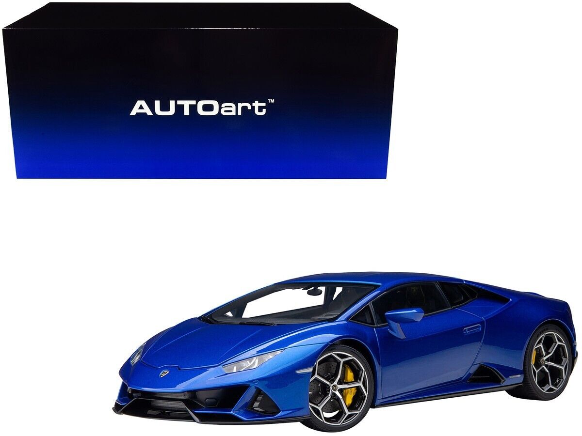 1/18 Lamborghini Huracan Evo Blu Nethuns Blue Model Car By 1/18 Lamborghini Huracan Evo Blu Nethuns Blue Model Car By