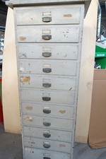 cassettiera mobile in legno postale industriale vintage epoca