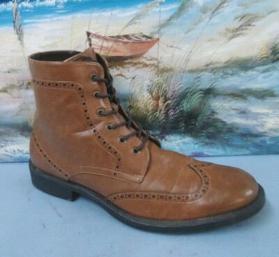 Kenneth Cole Unlisted Blind-Sided Wing Tip Boots Cognac  display picture 3