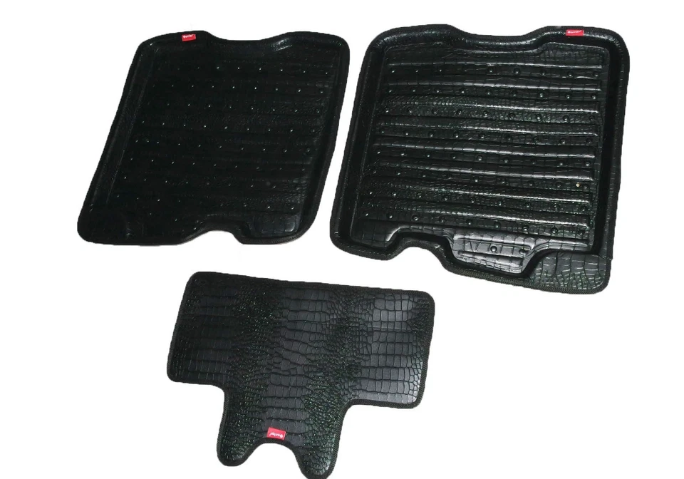 全新前后地毯脚垫套装 黑色 适用于福特 Figo 汽车 S2u — 第 4/4 张图片