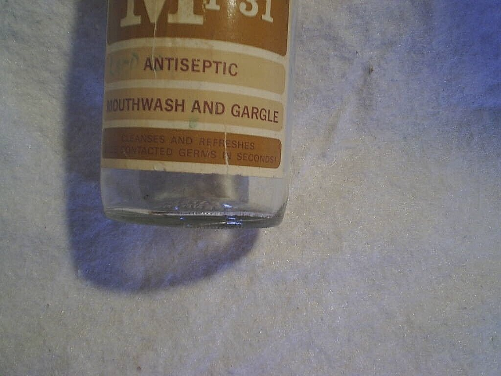 REXALL DRUGS Mi31 MOUTHWASH ANTISEPTIC EMPTY PINT GLASS BOTTLE, 58023
