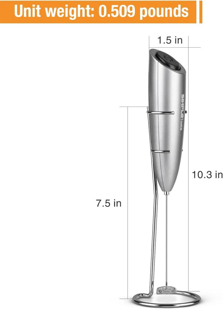 Milk Frother Handheld Battery Operated Electric Foam Maker, Drink Mixer with Sta