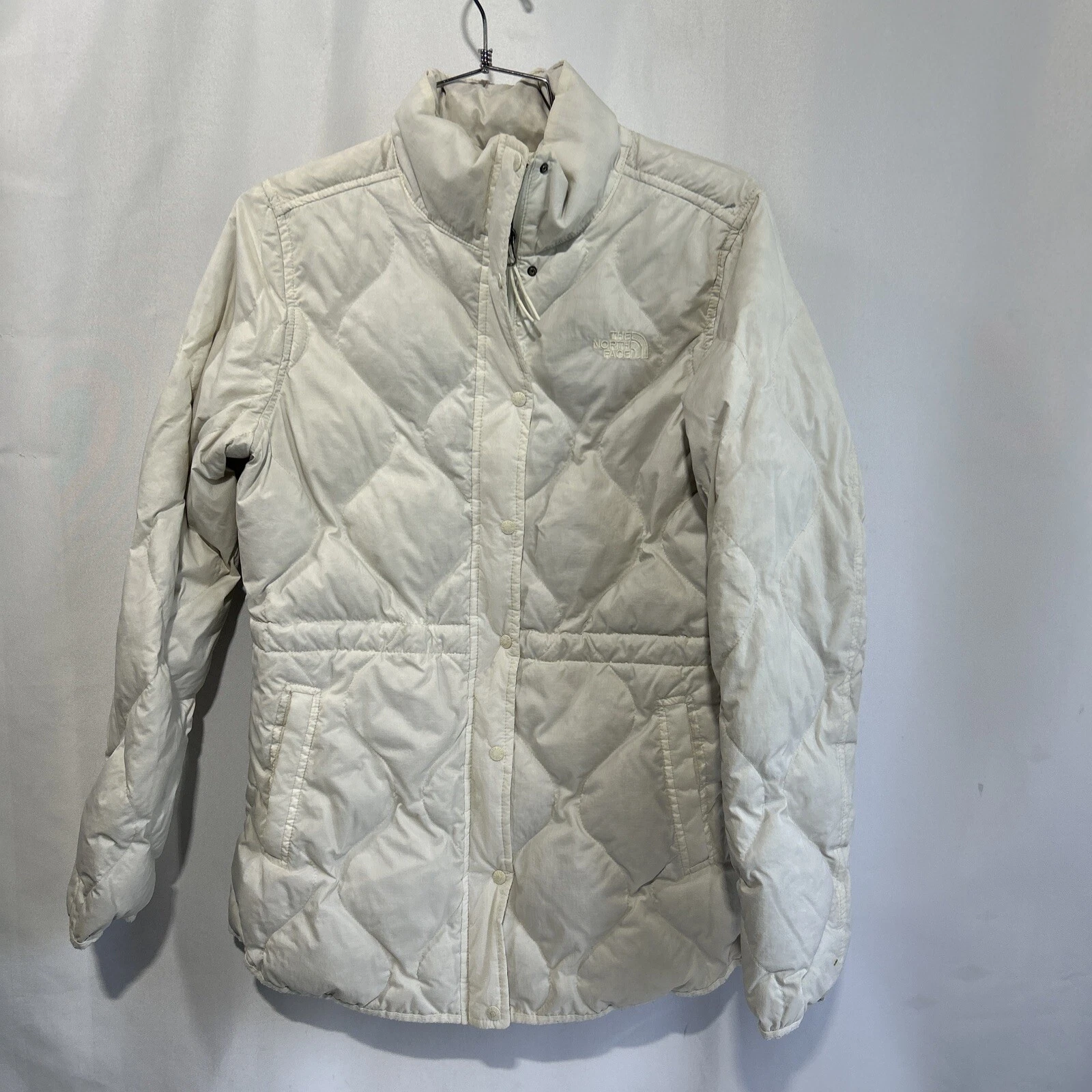 OFF WHITE Piumino The North Face imbottito bianco beige donna taglia small