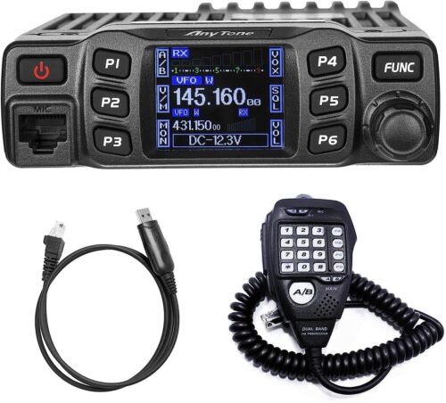AnyTone AT-778UV Dual Band Mobile Radio 25W VOX with Programming Cable