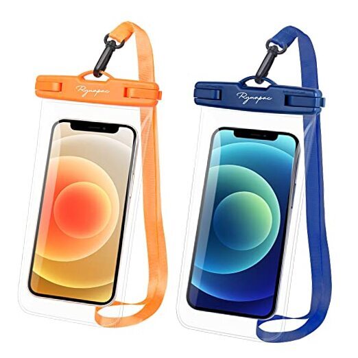 Waterproof Phone Regular [7.5-inch] [Orange + Navy] Waterproof Phone Pouch
