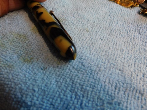 Vintage Tortoise Shell Fountain Pen w/Durium #4 Nib - Untested - Picture 5 of 8