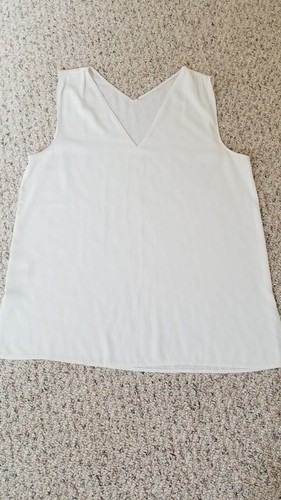 Ann Taylor (per RN # on tag) Tank Top V Neck Front And Back Dressy Ivory Large