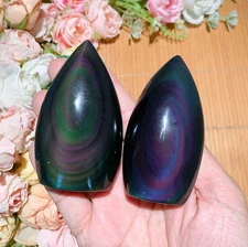 Rainbow Obsidian Free Form 3.3" - Spiritual Home Decor, Housewarming Gift