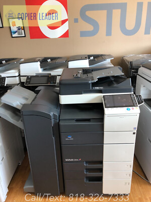 Konica Minolta C554e (Low Meter) Color Copier Printer Scanner Fax Finisher