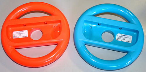 2x AMAZON SWITCH LENKRAD AUFSATZ NEON ROT BLAU Joy Con Racing Wheel