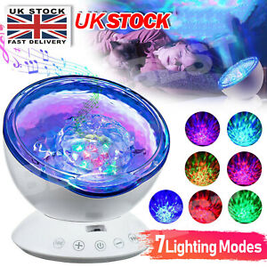 UK Calming Autism Sensory LED Light Projector Relax Ocean Night Music Projection