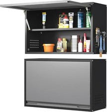 Wall Mounted Metal Storage Cabinet Garage Wall Cabinet with Adjustable Shelves
