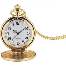 Vintage 1920s Gold Pocket Watch with Chain - A Nod to Timeless Elegance